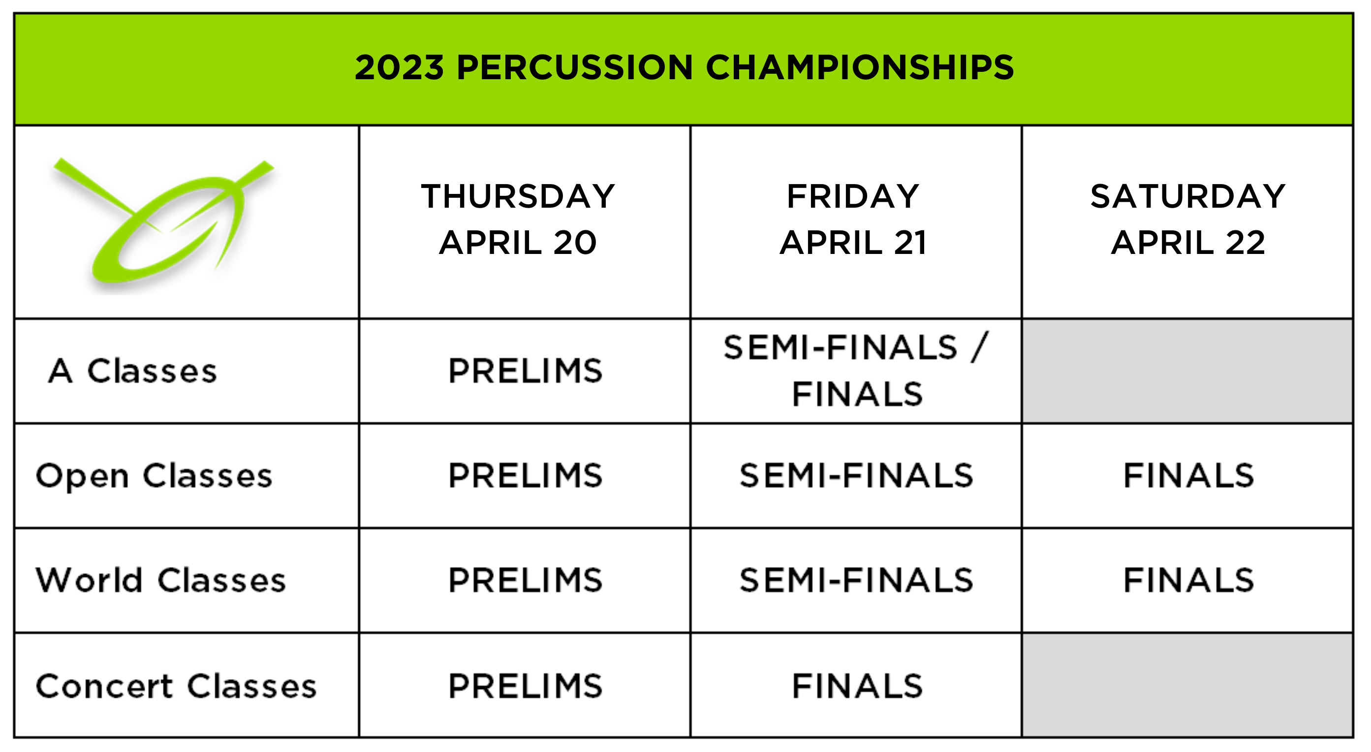 Schedule Per WGI
